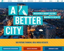 <p>Home page, featuring large hero image, action buttons leading into the site, and two different types of sliders.</p>